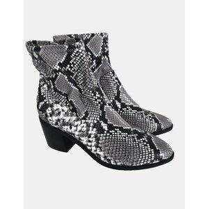 Abound Womens 11 Faux Snakeskin Ankle Boots Chunky Heel Zip Mobwife